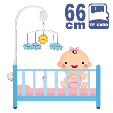 66CM High Baby Crib Bed Bell Toys Holder Arm Bracket, Nut Screw, W/ Digital Music Box (128M TF Card)