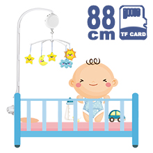 88CM High Baby Crib Bed Bell Toys Holder Arm Bracket, Nut Screw, W/ Digital Music Box (128M TF Card)