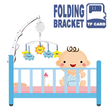 Folding Baby Crib Arm Bracket Clamp, W/ Digital Music Box (128M TF Card)