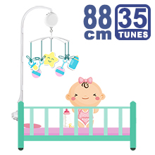 88CM High Baby Crib Bed Bell Toys Holder Arm Bracket, Nut Screw, W/ Electrical Music Box (35 Tunes)