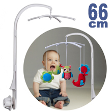 66CM High Baby Crib Bed Bell Toys Holder Arm Bracket, Nut Screw
