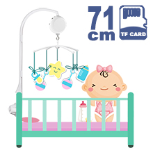 71CM High Baby Crib Bed Bell Toys Holder Arm Bracket, Nut Screw, W/ Digital Music Box (128M TF Card)