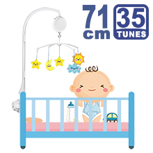71CM High Baby Crib Bed Bell Toys Holder Arm Bracket, Nut Screw, W/ Electrical Music Box (35 Tunes)