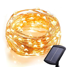 120 LEDs Outdoor Waterproof Large Size Solar Panel Powered Starry String Copper Wire Fairy Lighting Party Lights( Pure white/ Warm white/ Blue/ Purple/ Multicolor)